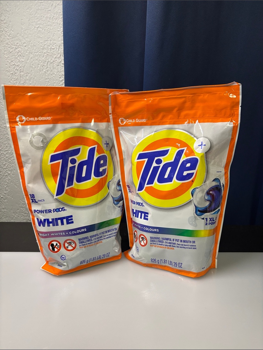 Tide Power Pods White Laundry Detergent Pods - 18 Count (Pack of 2)